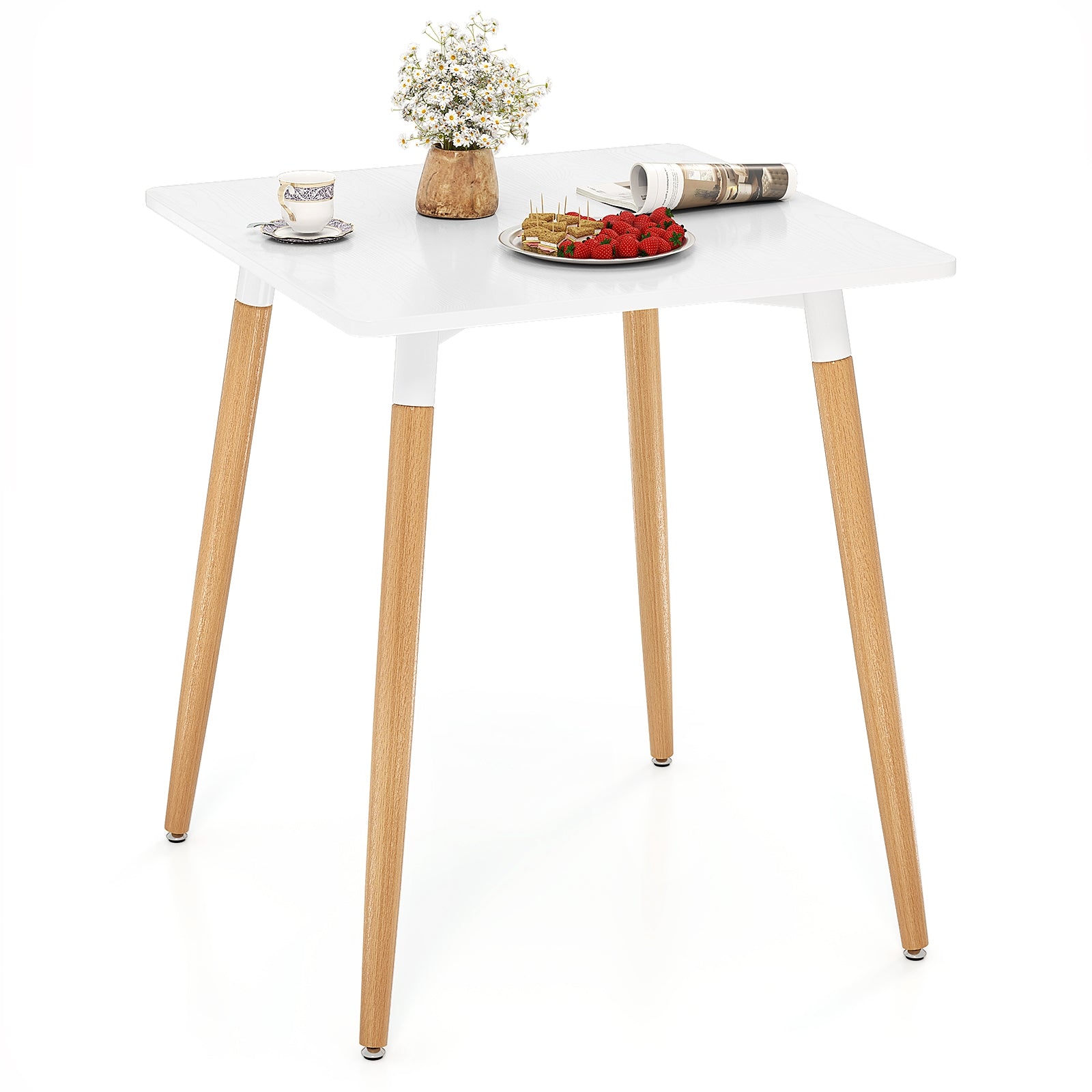 Square Dining Table With Adjustable Foot Pads, White Dining Tables at Gallery Canada