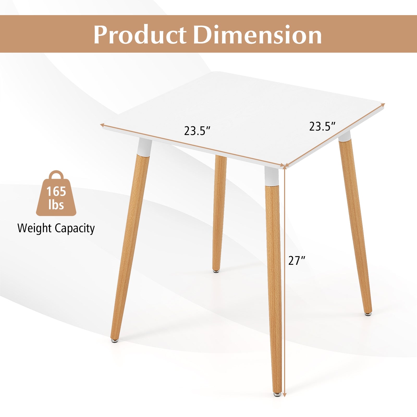 Square Dining Table With Adjustable Foot Pads, White Dining Tables at Gallery Canada