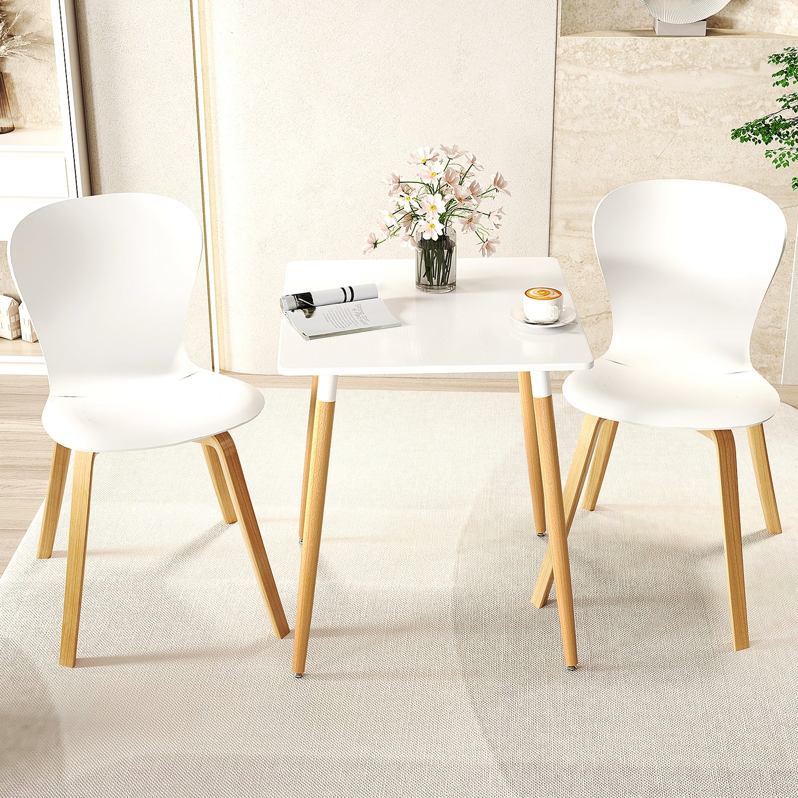Square Dining Table With Adjustable Foot Pads, White Dining Tables at Gallery Canada