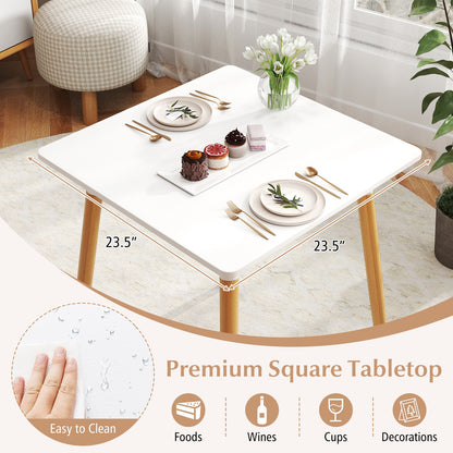 Square Dining Table With Adjustable Foot Pads, White Dining Tables at Gallery Canada