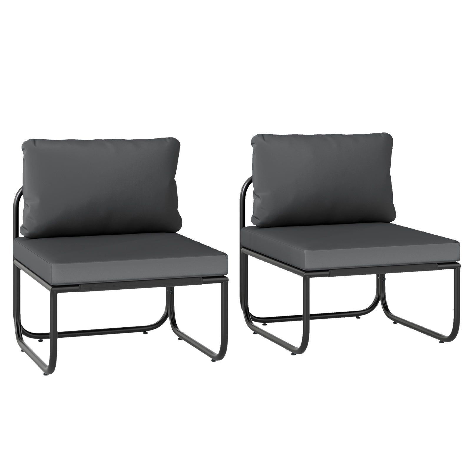 Outdoor Patio Chairs Set Of 2, Removable Cushions, Gray Patio Dining Chairs Gray at Gallery Canada