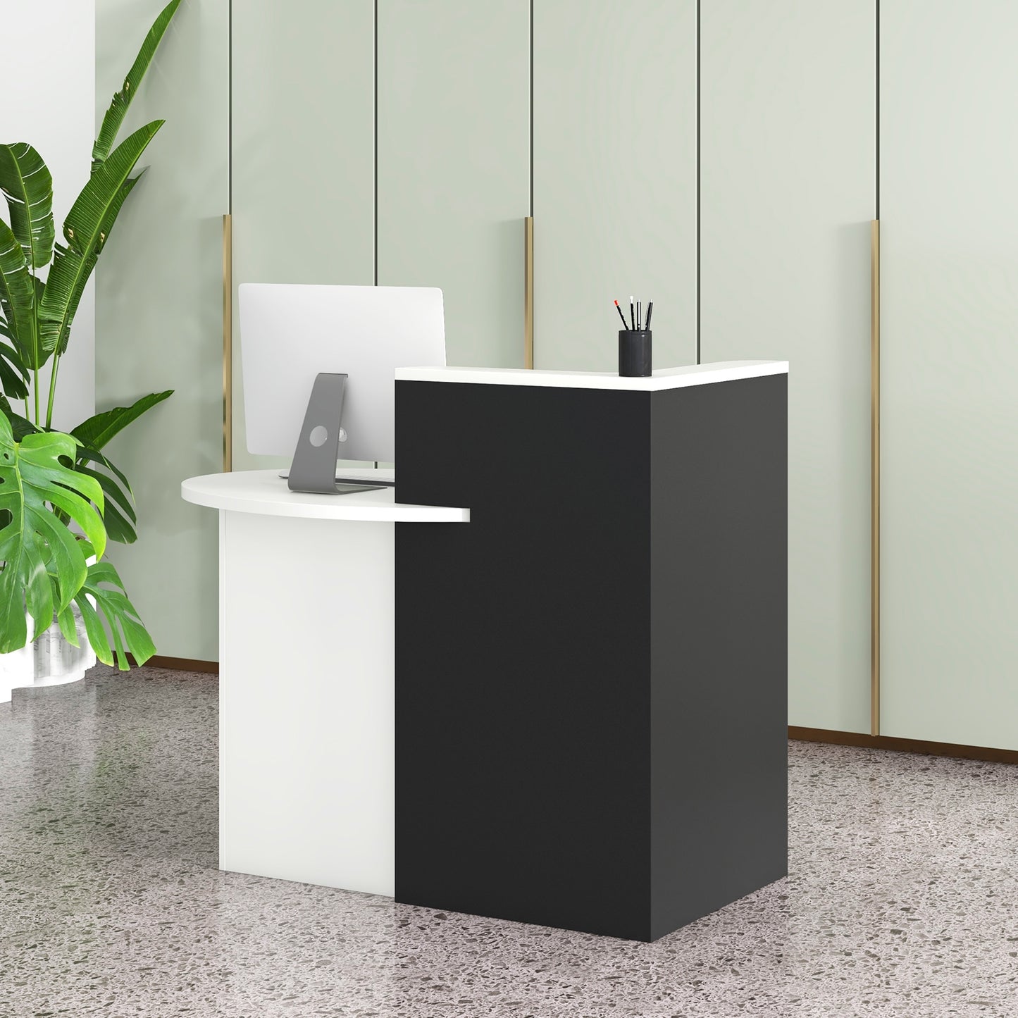 Office Desk With Open Shelf, Lockable Drawer, Black Corner Desks at Gallery Canada