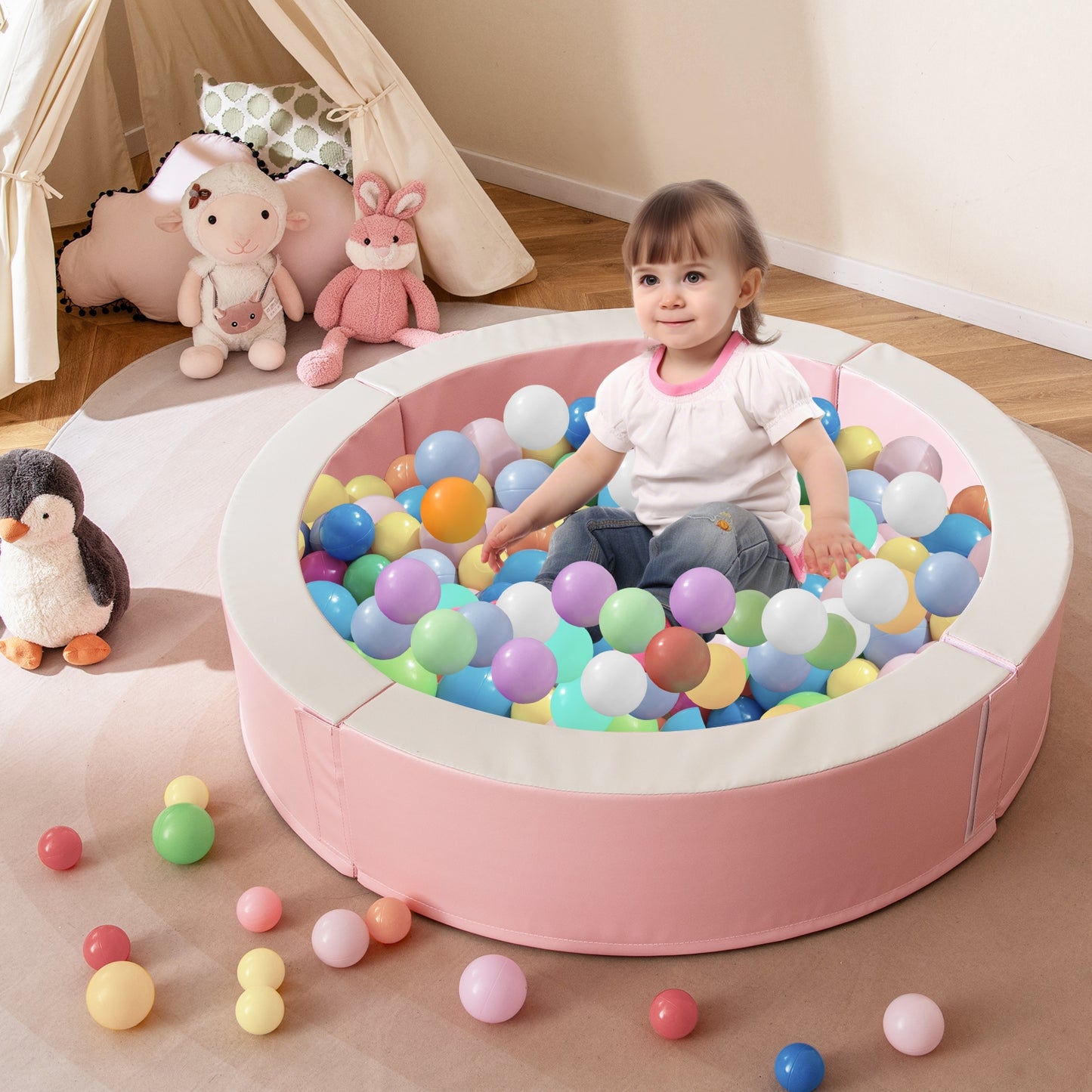 Detachable Foam Ball Pit, 50 Ocean Balls, Pink Baby Playpen & Playards at Gallery Canada