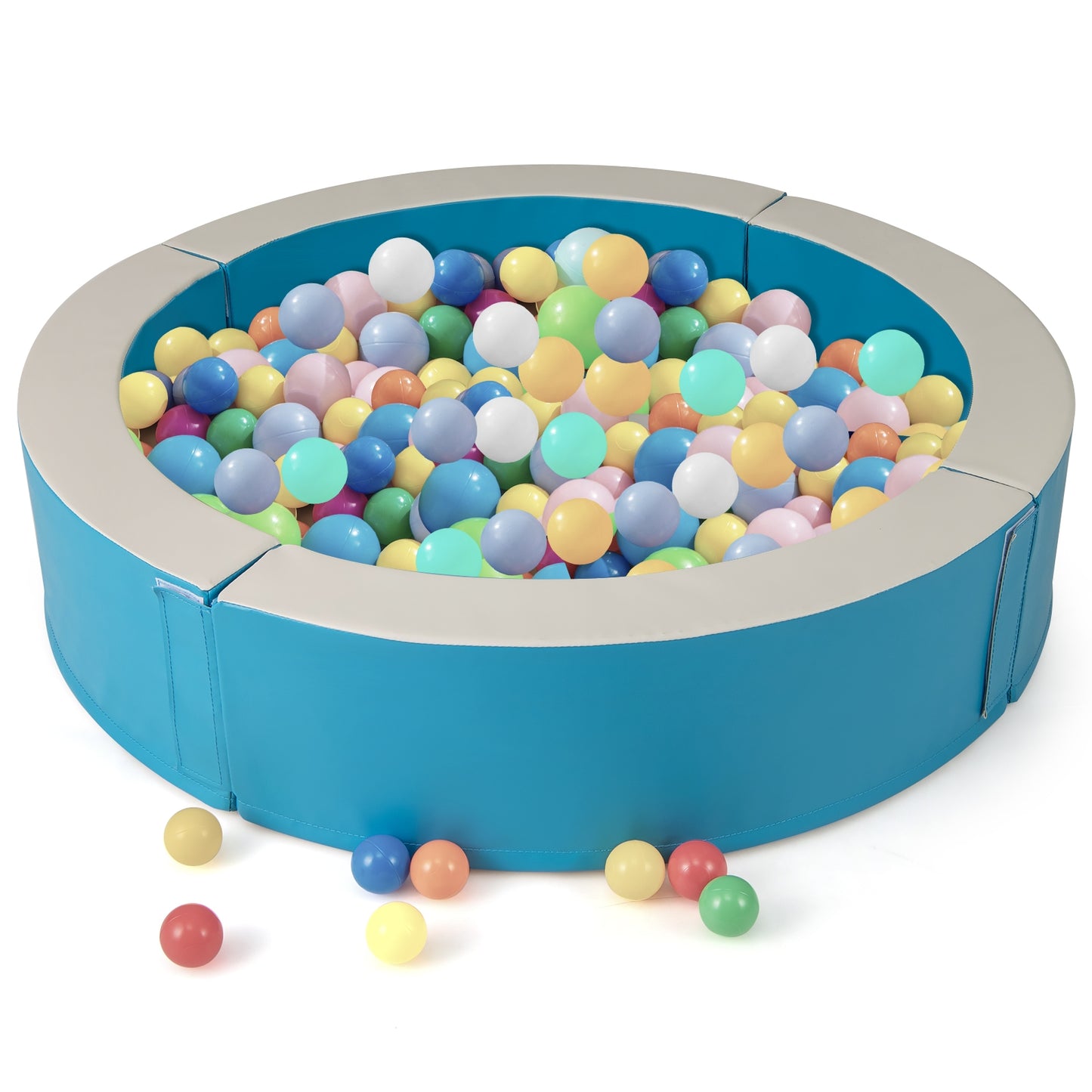 Detachable Foam Ball Pit, 50 Colorful Ocean Balls, Blue Baby Playpen & Playards Blue at Gallery Canada