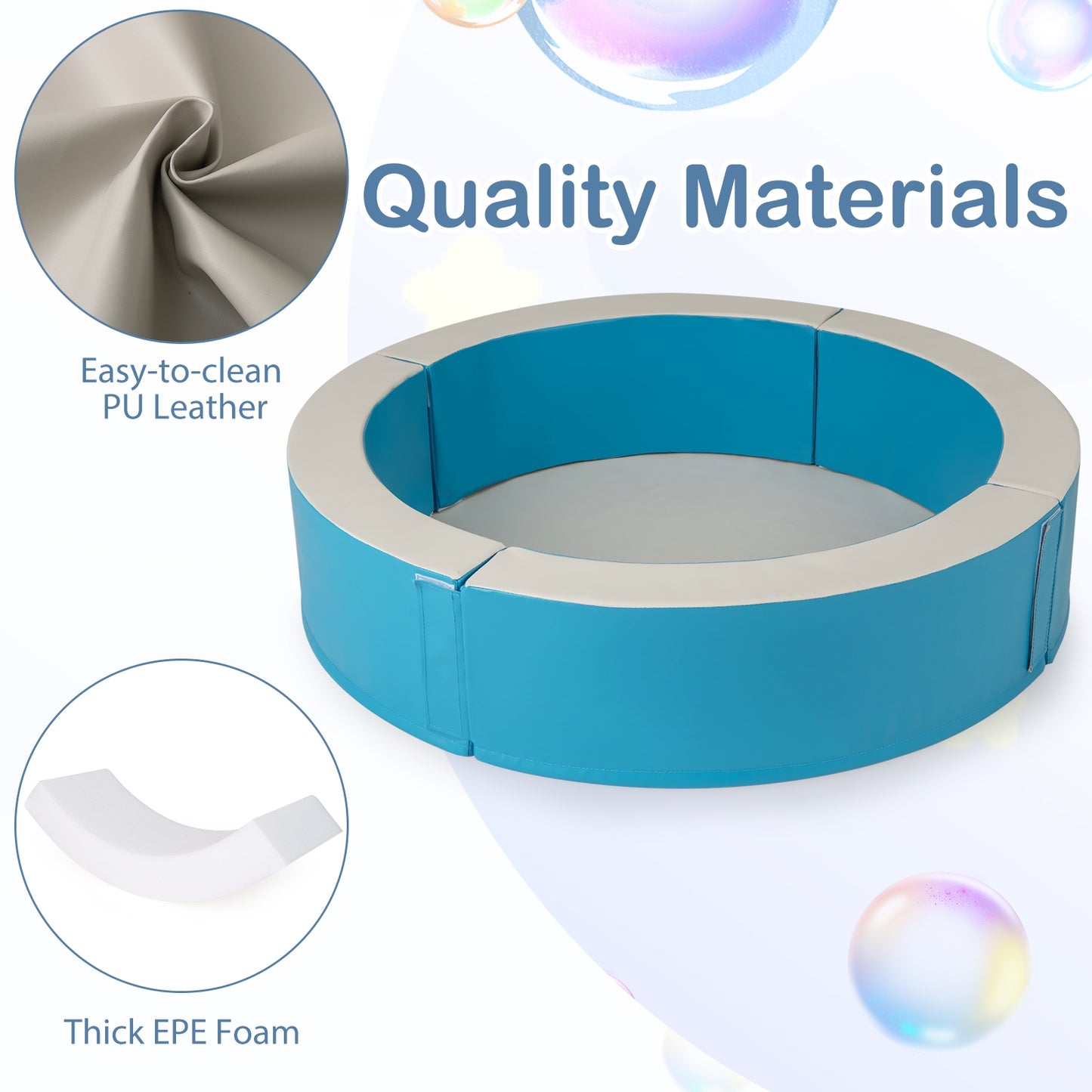 Detachable Foam Ball Pit, 50 Colorful Ocean Balls, Blue Baby Playpen & Playards at Gallery Canada