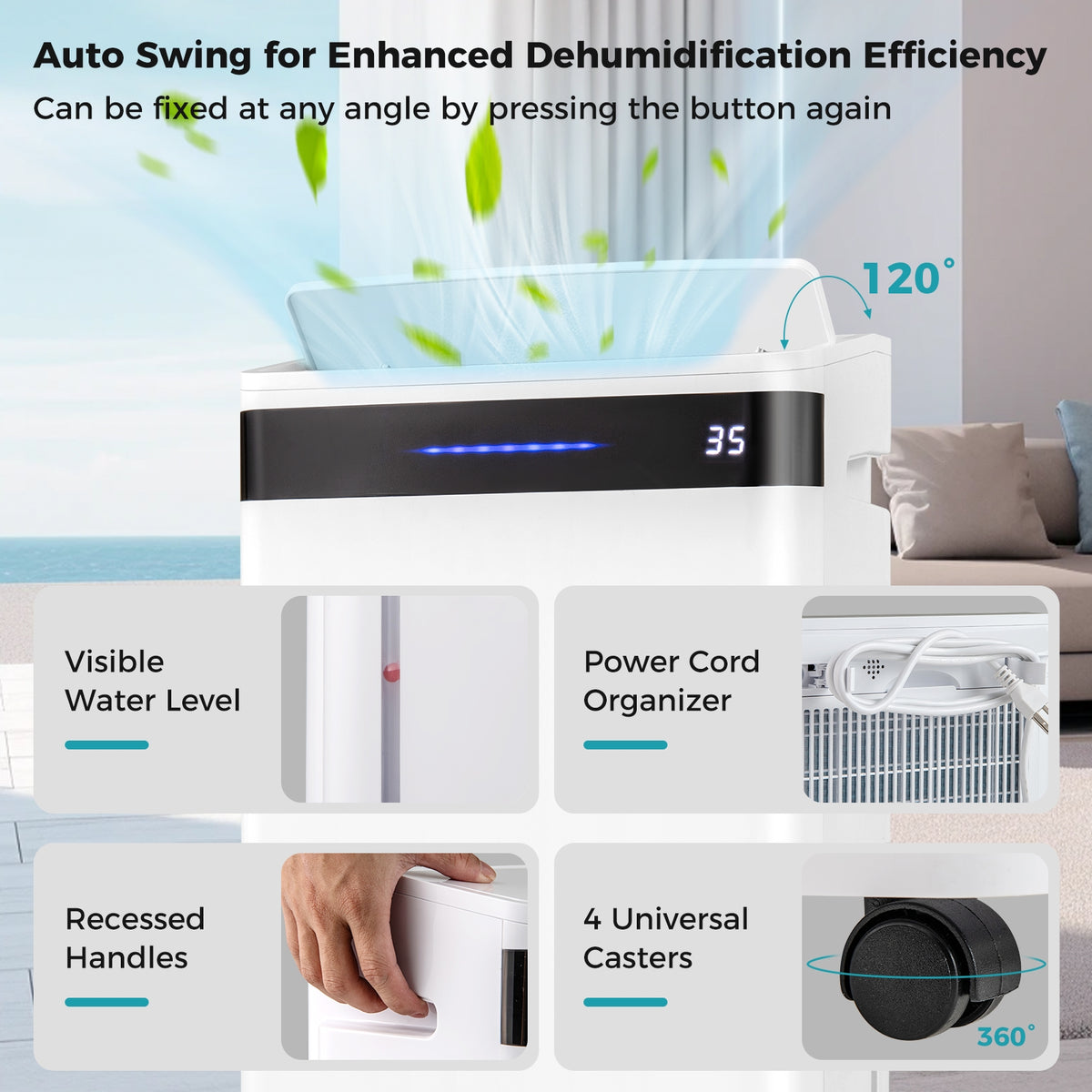 4500 Sq. Ft 57 Pint Dehumidifier, White Dehumidifiers at Gallery Canada