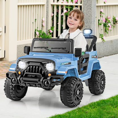 12V Kids Ride On Truck, Remote Control, Threaded Wheels, 3 Speeds, Navy Powered Ride On Toys at Gallery Canada