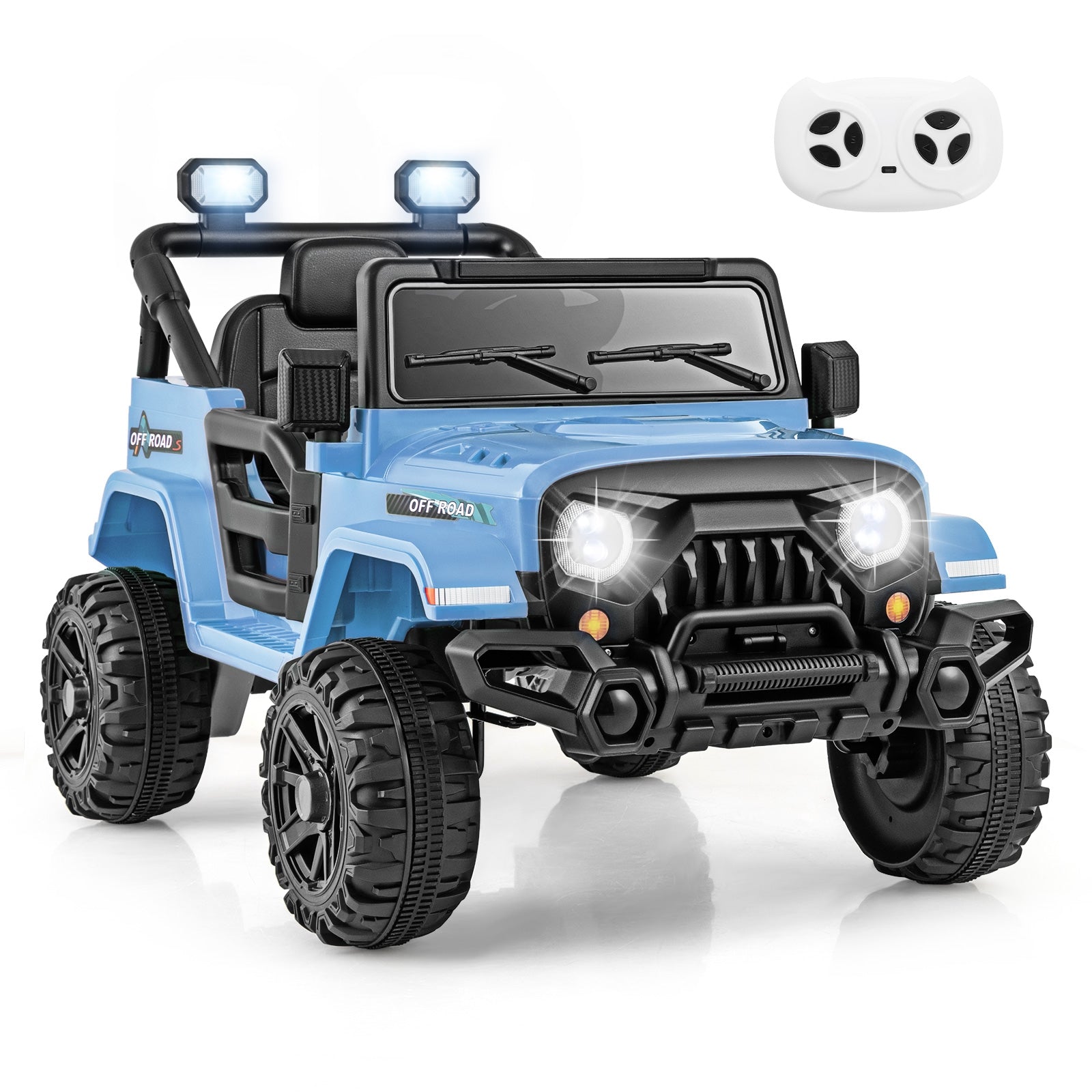 12V Kids Ride On Truck, Remote Control, Threaded Wheels, 3 Speeds, Navy Powered Ride On Toys at Gallery Canada