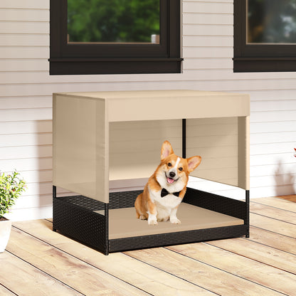 Elevated Wicker Dog House, Small To Medium Breeds, Black Dog Supplies at Gallery Canada