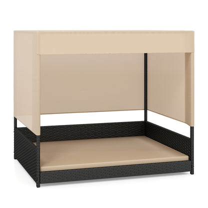 Elevated Wicker Dog House, Small To Medium Breeds, Black Dog Supplies at Gallery Canada