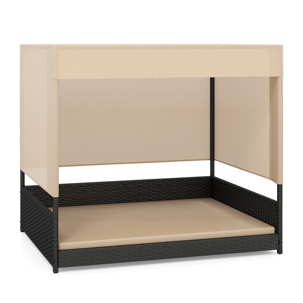 Elevated Wicker Dog House, Small To Medium Breeds, Black Dog Supplies Black at Gallery Canada