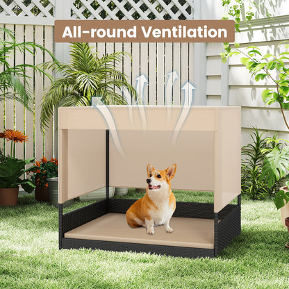 Elevated Wicker Dog House, Small To Medium Breeds, Black Dog Supplies at Gallery Canada