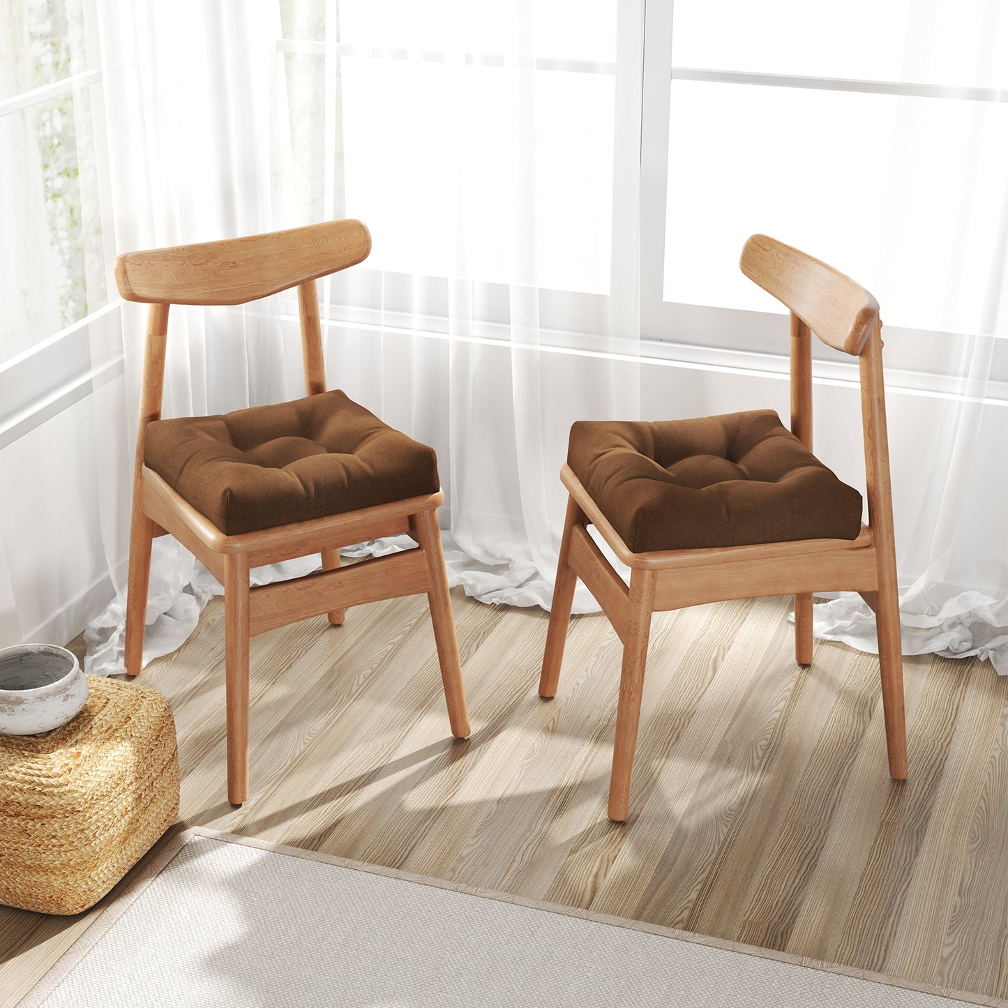 21 Inch x 21 Inch Patio Chair Seat Cushion, Indoor Outdoor, Coffee Outdoor Furniture Accessories at Gallery Canada