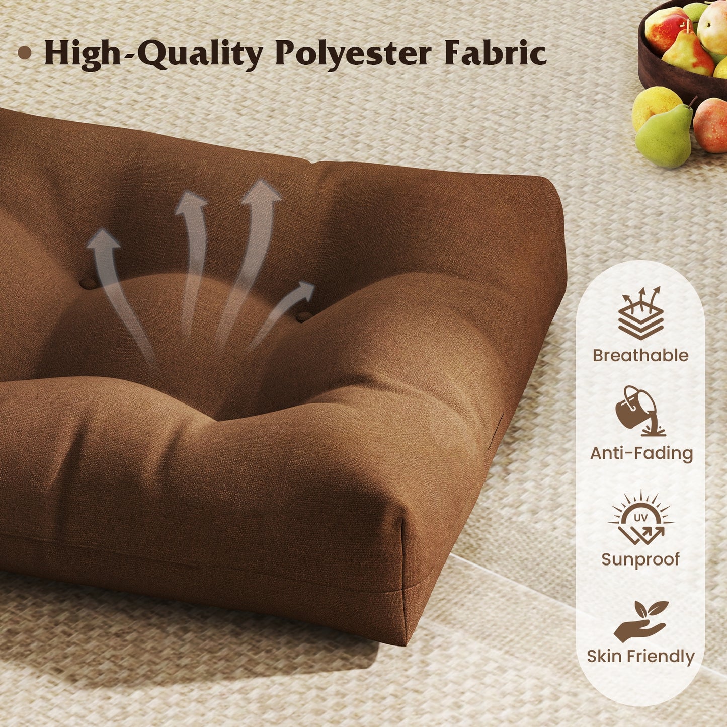 21 Inch x 21 Inch Patio Chair Seat Cushion, Indoor Outdoor, Coffee Outdoor Furniture Accessories at Gallery Canada