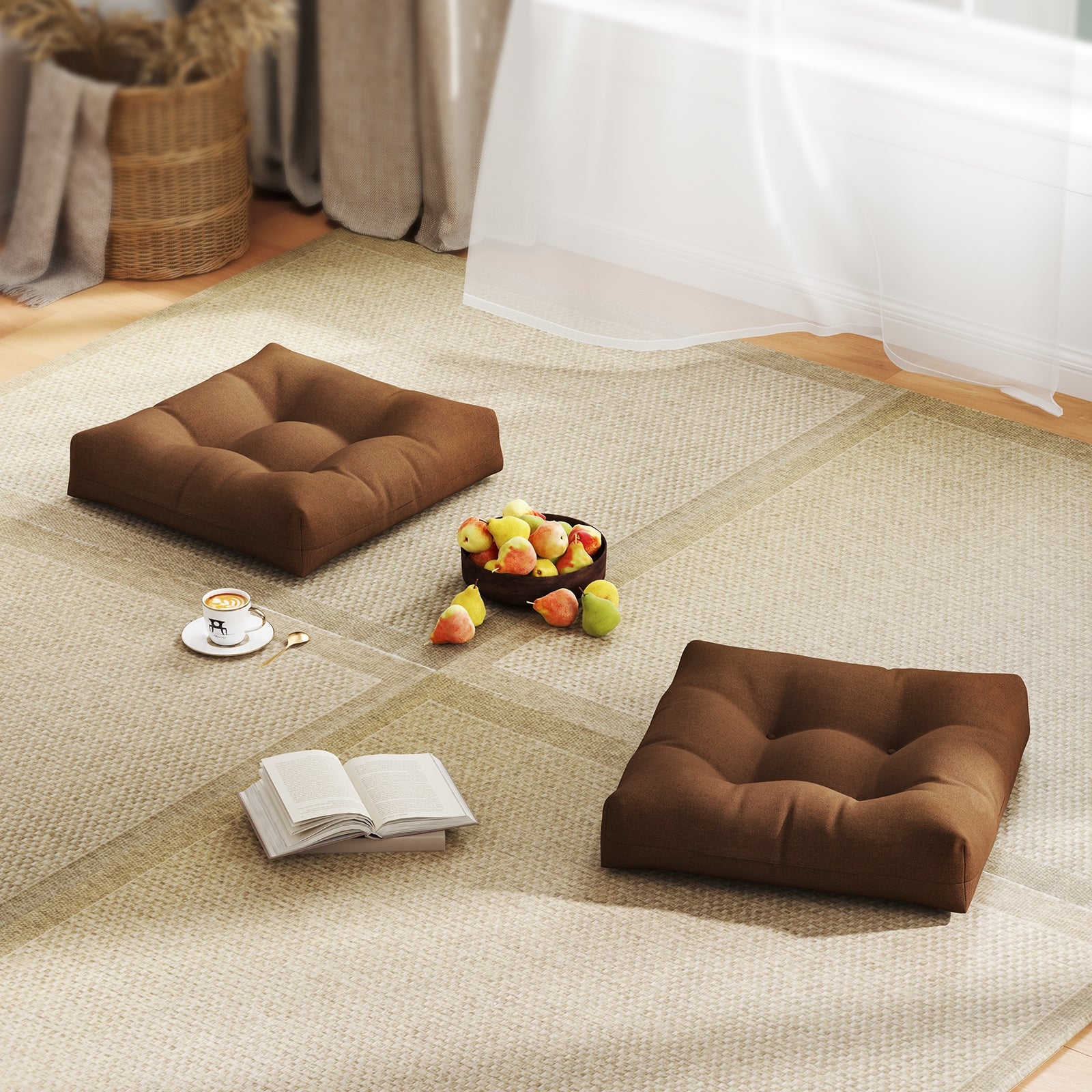 21 Inch x 21 Inch Patio Chair Seat Cushion, Indoor Outdoor, Coffee Outdoor Furniture Accessories at Gallery Canada
