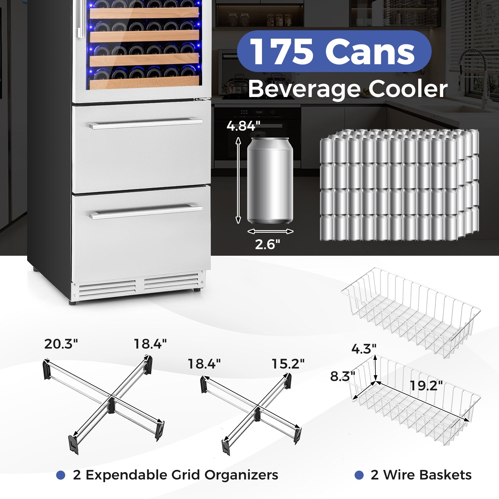 24 Inch Wine Refrigerator, Independent Temperature Control, Silver Wine & Beverage Coolers at Gallery Canada