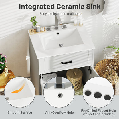 Bathroom Vanity Unit With Basin, 2 Doors, Gray Floor Cabinets at Gallery Canada