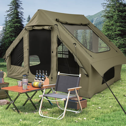 4-6 Person Inflatable Camping Tent, 4 Mesh Windows, 2 Doors, Green Tents at Gallery Canada