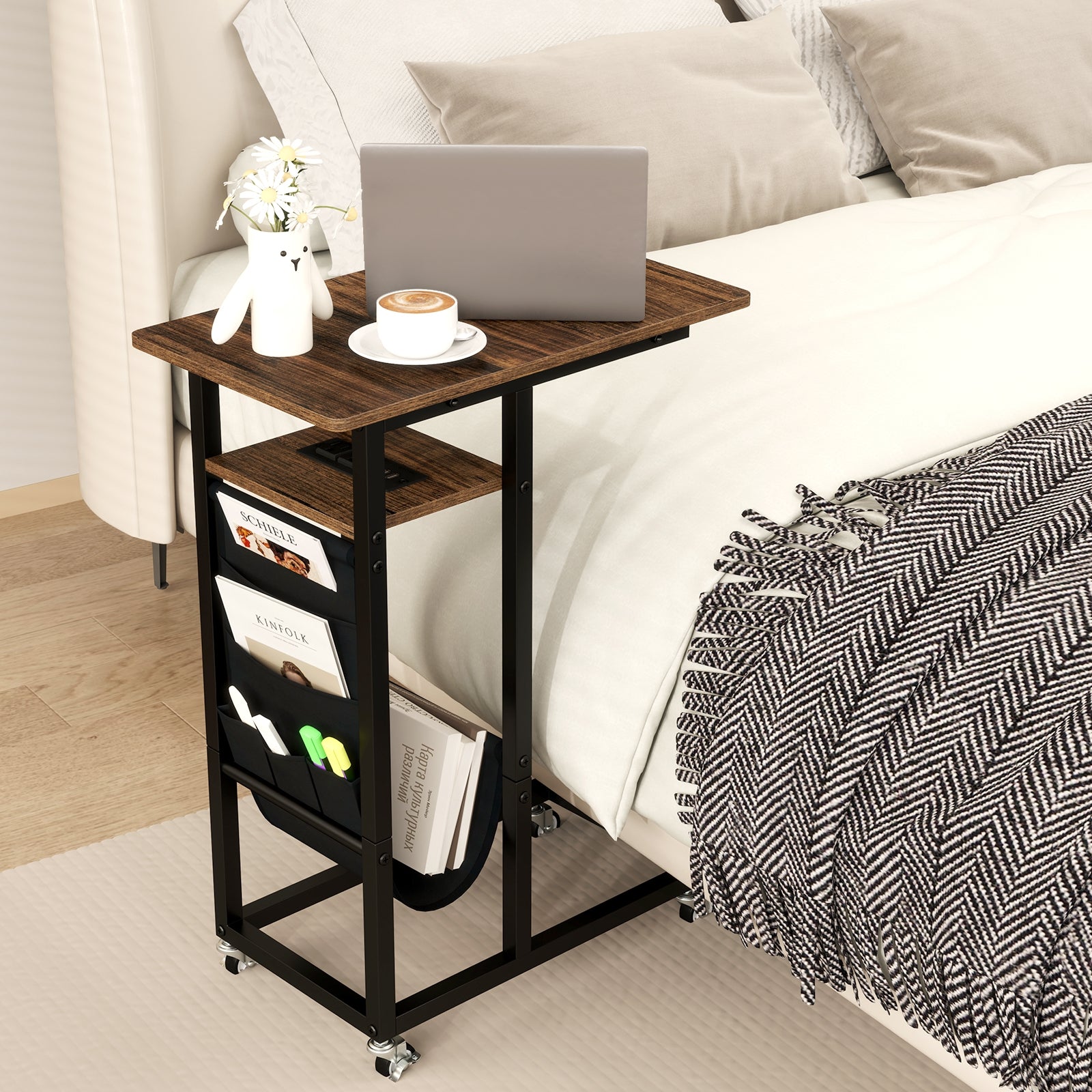C-Shaped End Table With Charging Station, Retractable Tabletop End & Side Tables at Gallery Canada