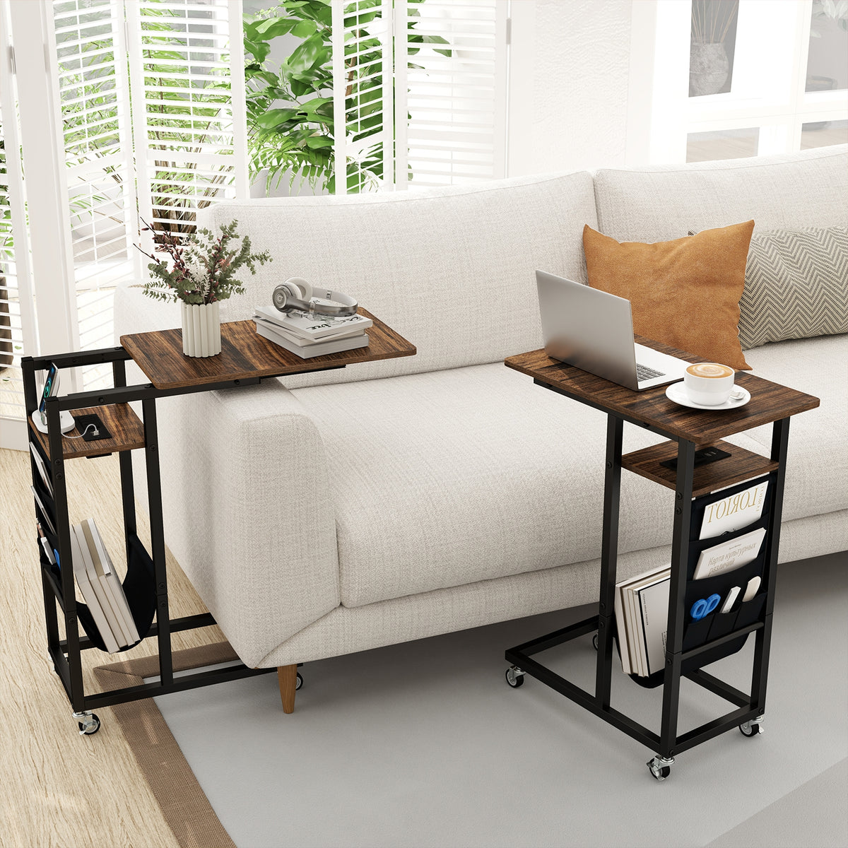 C-Shaped End Table With Charging Station, Retractable Tabletop End & Side Tables at Gallery Canada