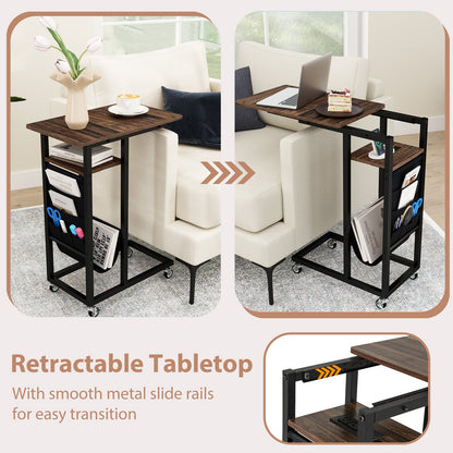 C-Shaped End Table With Charging Station, Retractable Tabletop End & Side Tables at Gallery Canada