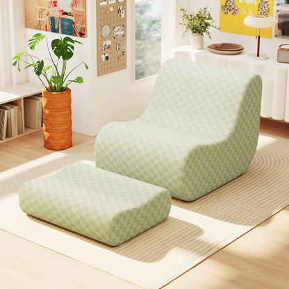 Bean Bag Chair With Ottoman, High Elasticity Sponge, Green Sofas & Loveseats at Gallery Canada