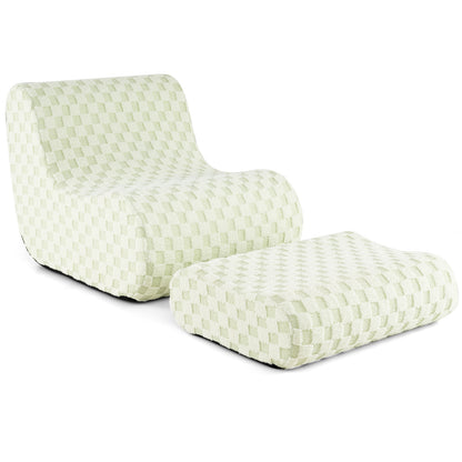 Bean Bag Chair With Ottoman, High Elasticity Sponge, Green Sofas & Loveseats at Gallery Canada