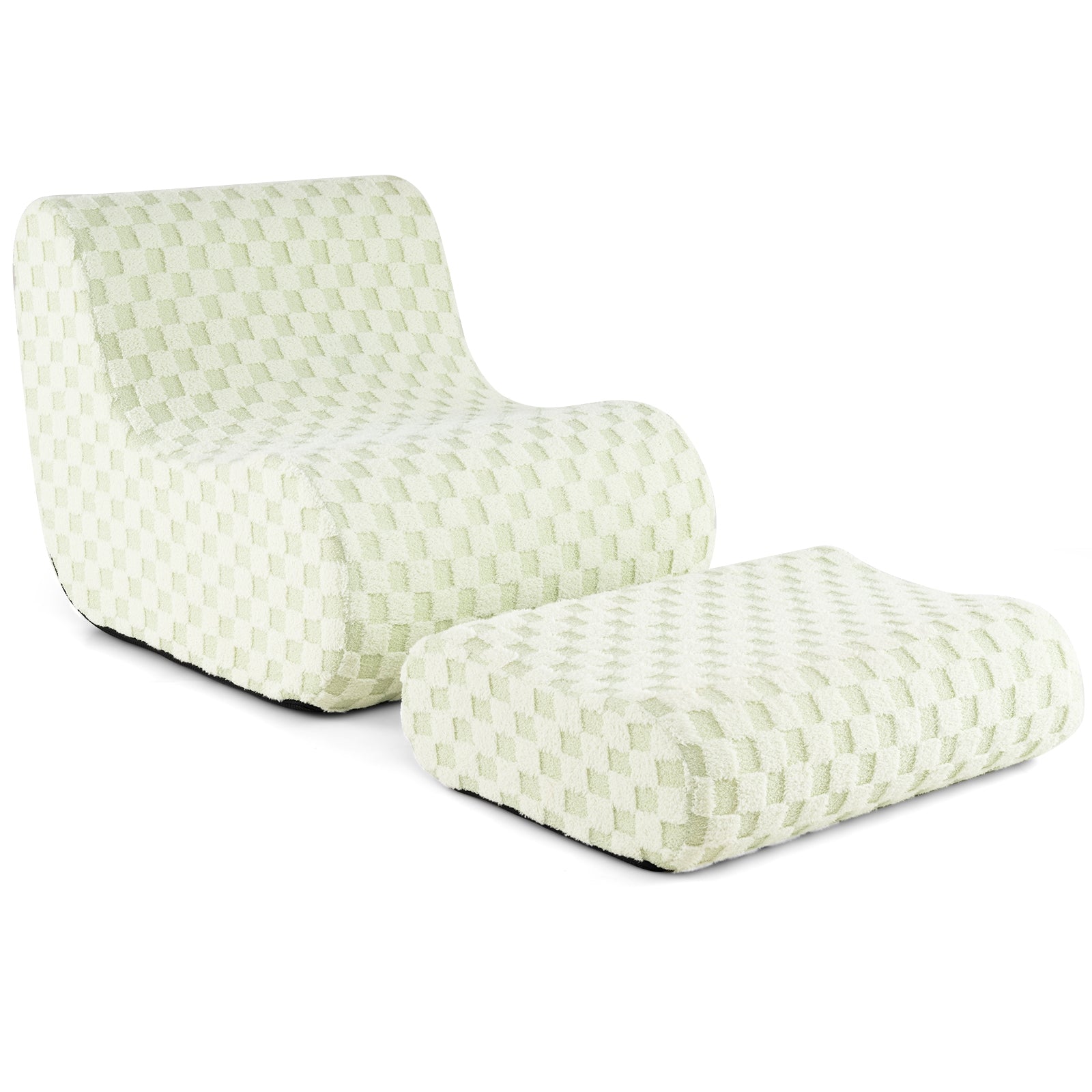 Bean Bag Chair With Ottoman, High Elasticity Sponge, Green Sofas & Loveseats Green at Gallery Canada