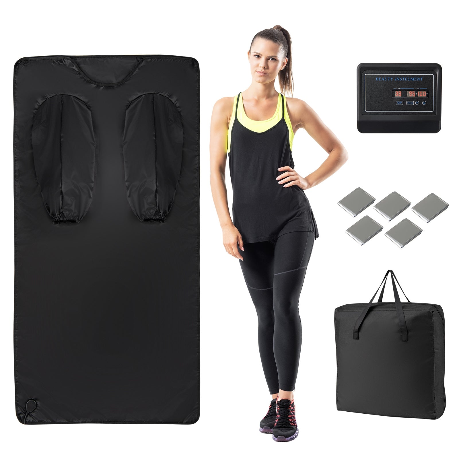 Infrared Sauna Blanket With Arm Sleeves, Carry Bag, Black Sauna Black at Gallery Canada