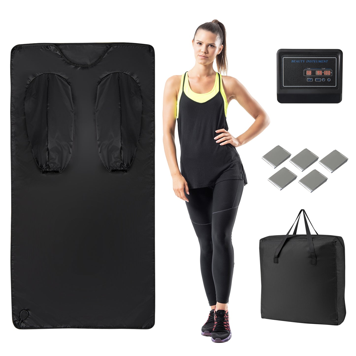 Infrared Sauna Blanket With Arm Sleeves, Carry Bag, Black Sauna Black at Gallery Canada