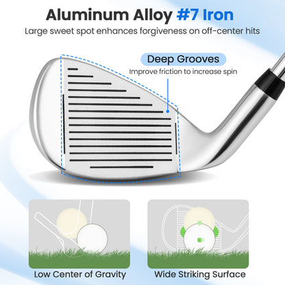 Iron Single Golf Club, Steel Shaft, Headcover, Silver Golf at Gallery Canada