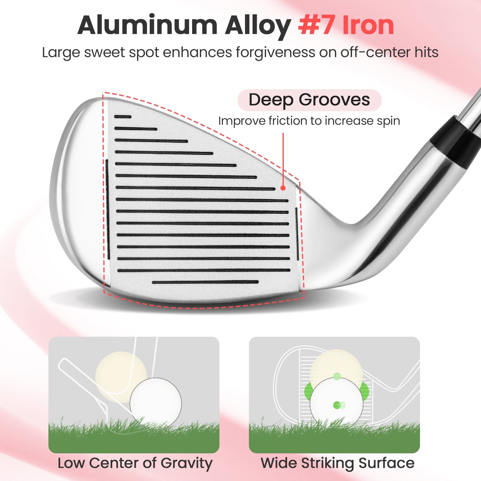 Women's Iron Golf Club, Graphite Shaft, Headcover, Silver Golf at Gallery Canada