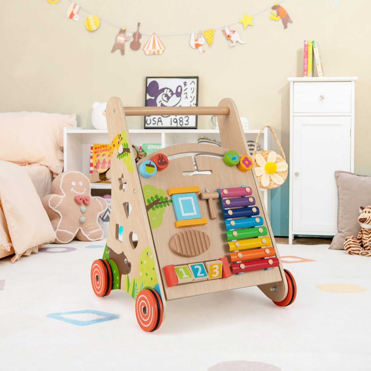 Wooden Push Pull Baby Walker, Natural Baby Activity at Gallery Canada