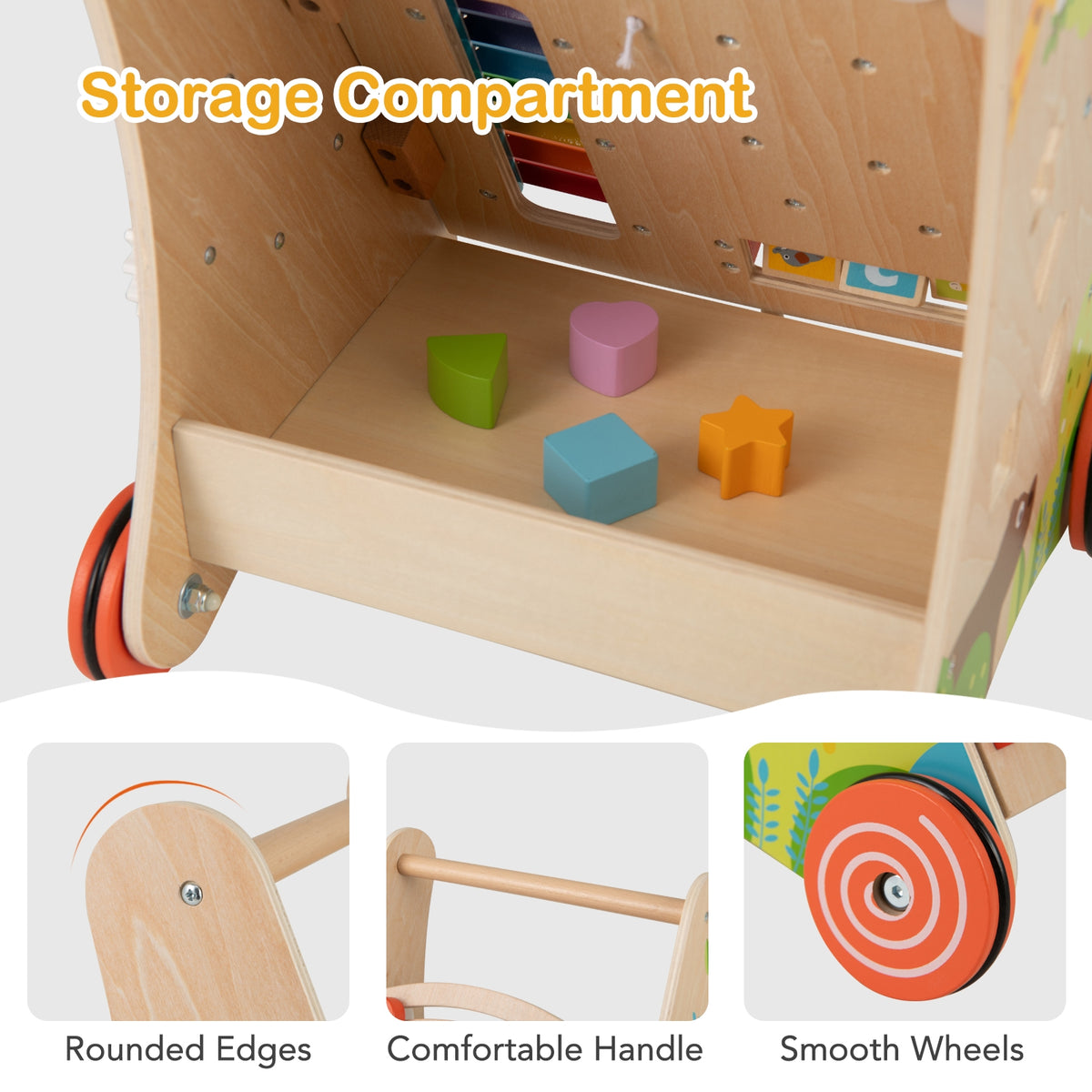 Wooden Push Pull Baby Walker, Natural Baby Activity at Gallery Canada