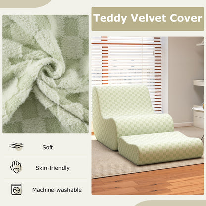 Bean Bag Chair With Ottoman, High Elasticity Sponge, Green Sofas & Loveseats at Gallery Canada
