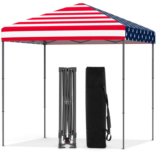 6.6 x 6.6 Feet Outdoor Pop-Up Canopy Tent, UPF 50+ Sun Protection, Multicolor