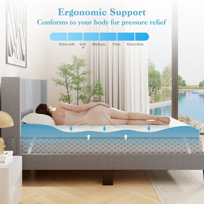 3 Inch Gel Memory Foam Mattress Topper, Queen Size, White Mattresses at Gallery Canada