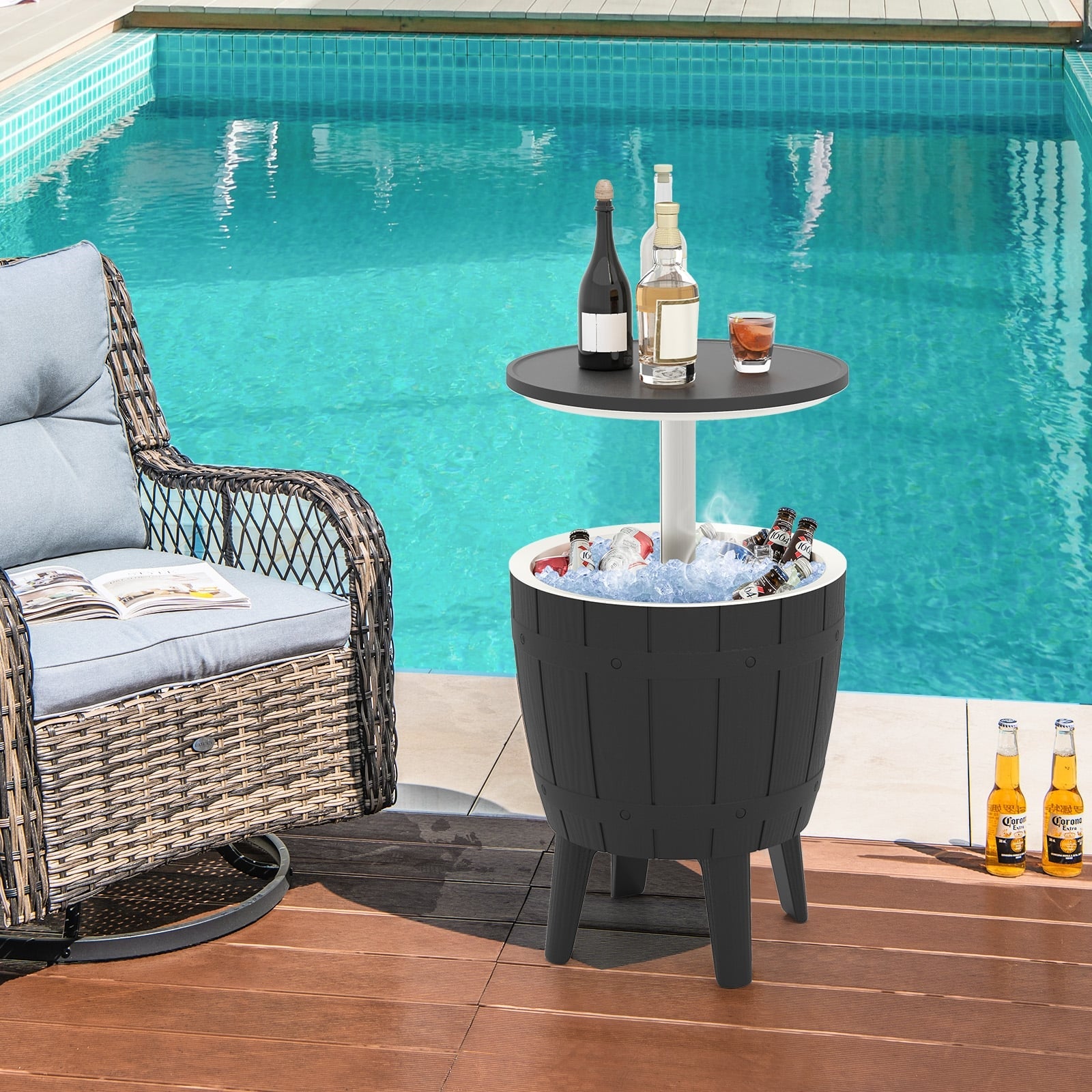 10 Gallon Cooler Bar Table, Outdoor Coffee Table Ice Bucket, Black Coolers at Gallery Canada