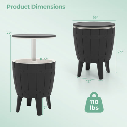 10 Gallon Cooler Bar Table, Outdoor Coffee Table Ice Bucket, Black Coolers at Gallery Canada