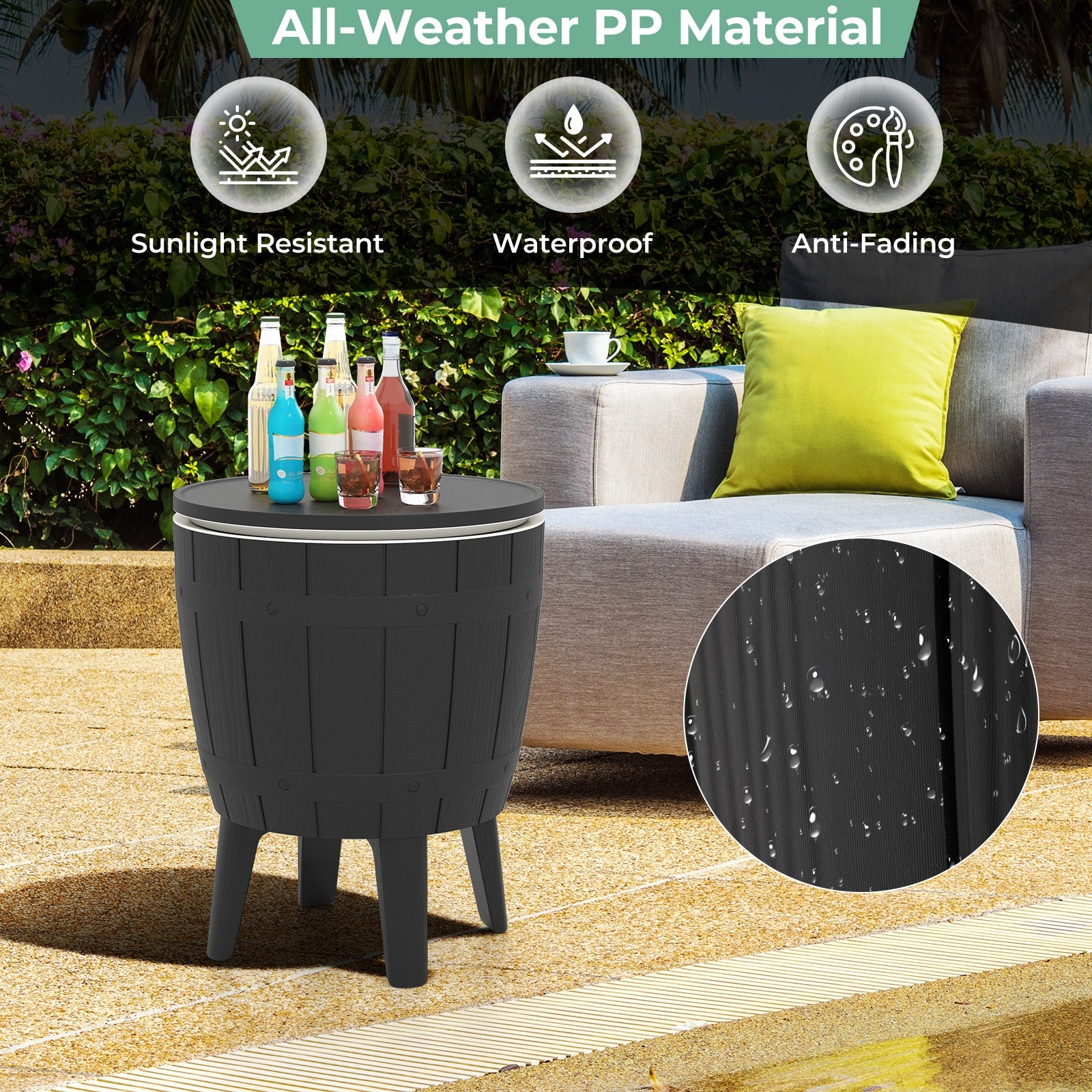 10 Gallon Cooler Bar Table, Outdoor Coffee Table Ice Bucket, Black Coolers at Gallery Canada