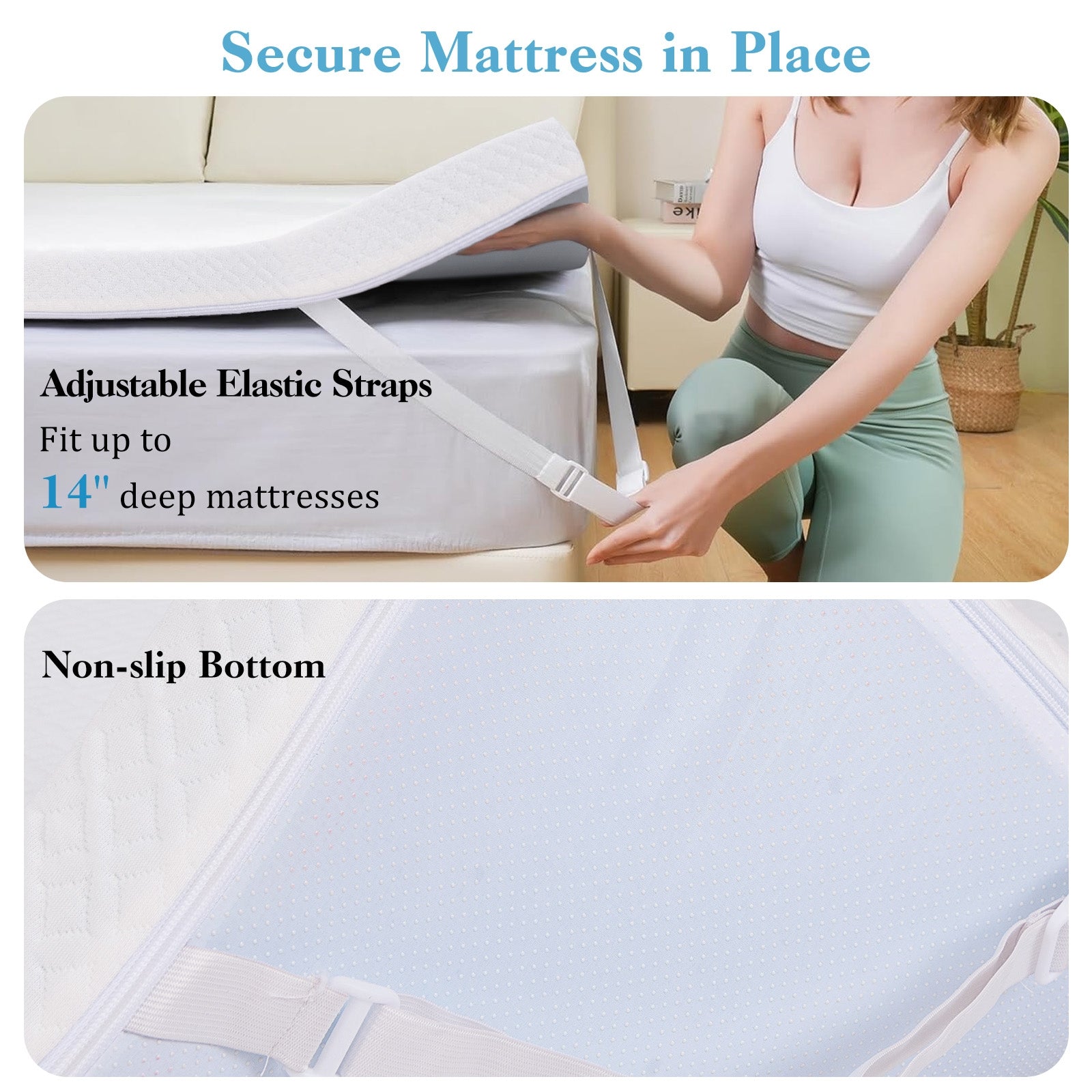 3 Inch Gel Memory Foam Mattress Topper, Queen Size, White Mattresses at Gallery Canada
