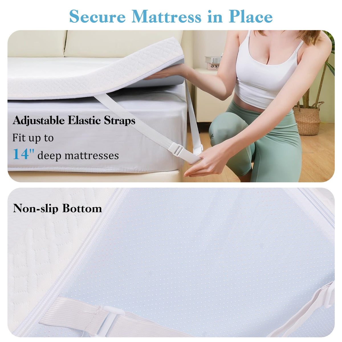 3 Inch Gel Memory Foam Mattress Topper, Queen Size, White Mattresses at Gallery Canada