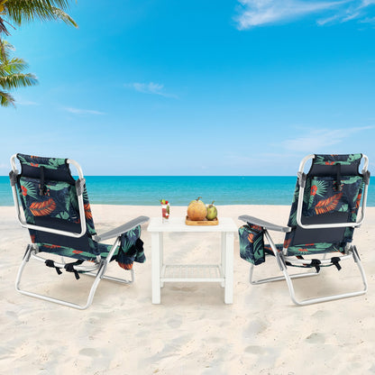 Folding Backpack Beach Chair With Pillow, 2 Pieces, Multicolor Beach & Lawn Chairs at Gallery Canada