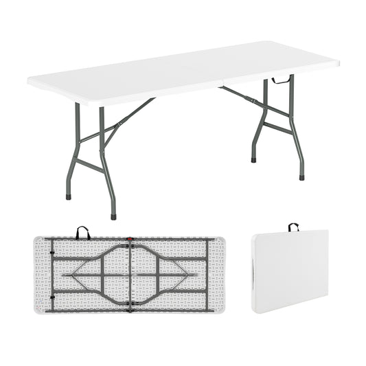 6 Ft Portable Folding Table, 350 Lbs Capacity, White Camping Furniture White at Gallery Canada
