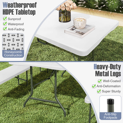 6 Ft Portable Folding Table, 350 Lbs Capacity, White Camping Furniture at Gallery Canada