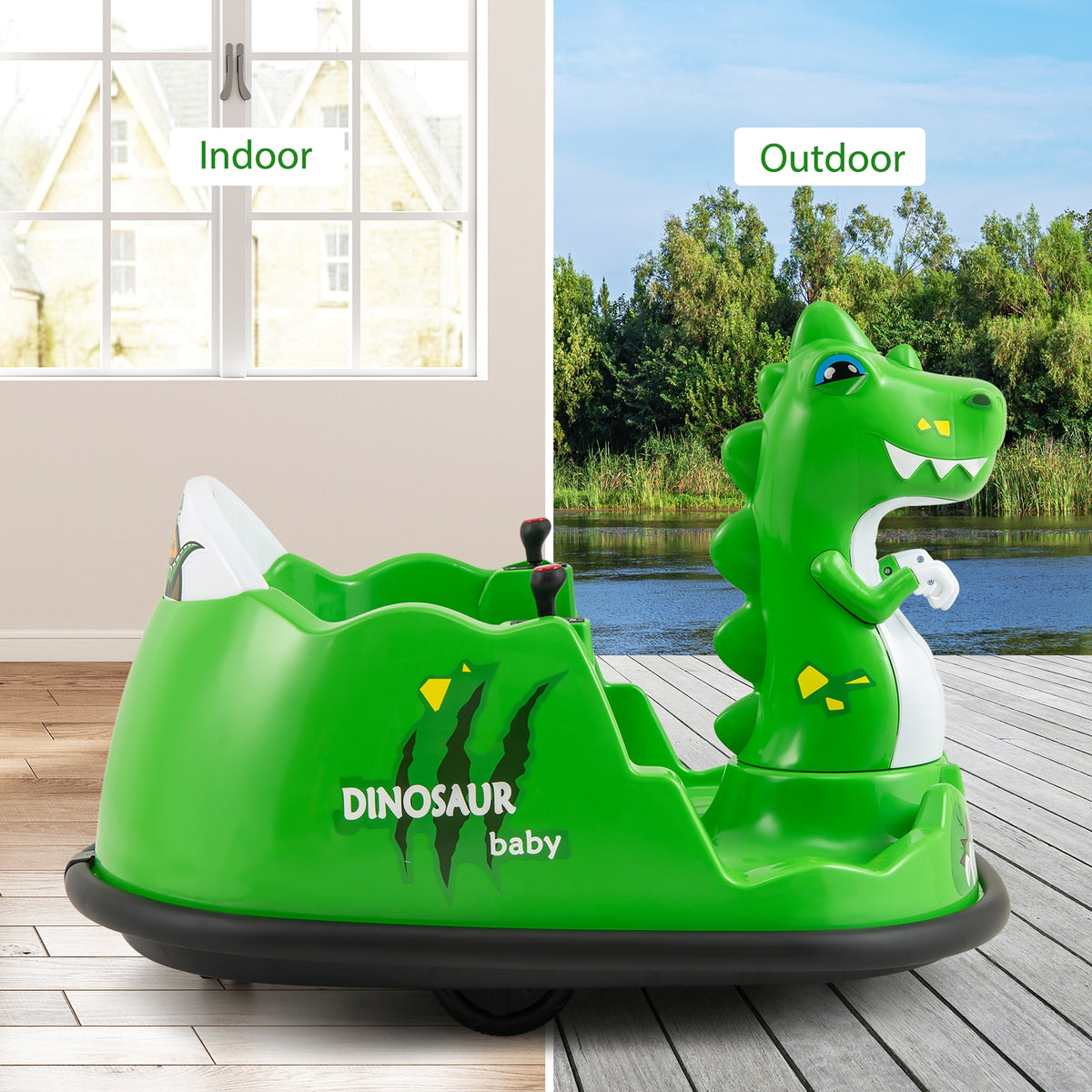 12V Bumper Car With Spray, Remote Control, For Toddlers 2-5, Green Powered Ride On Toys at Gallery Canada
