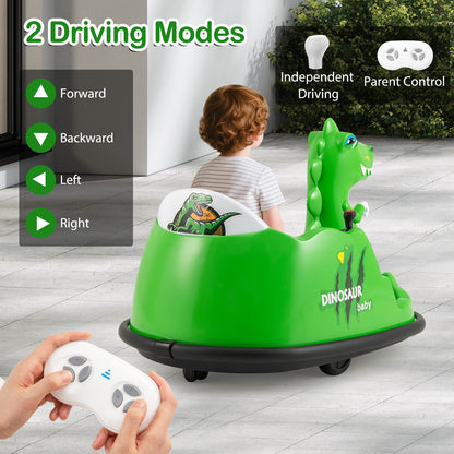 12V Bumper Car With Spray, Remote Control, For Toddlers 2-5, Green Powered Ride On Toys at Gallery Canada