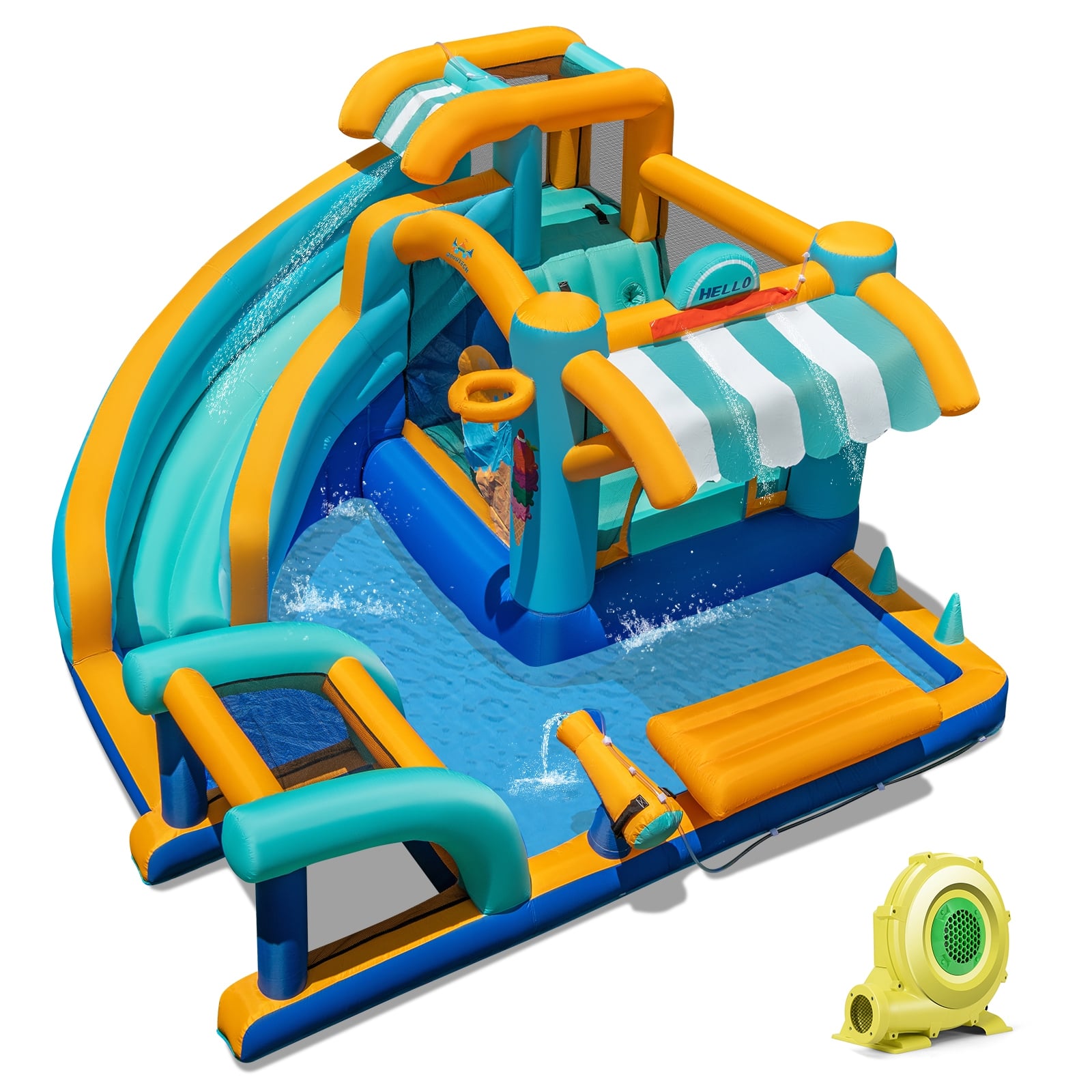Inflatable Water Slide Bounce House, Kids Jump Castle, 735W Blower Inflatable Water Slides Options at Gallery Canada