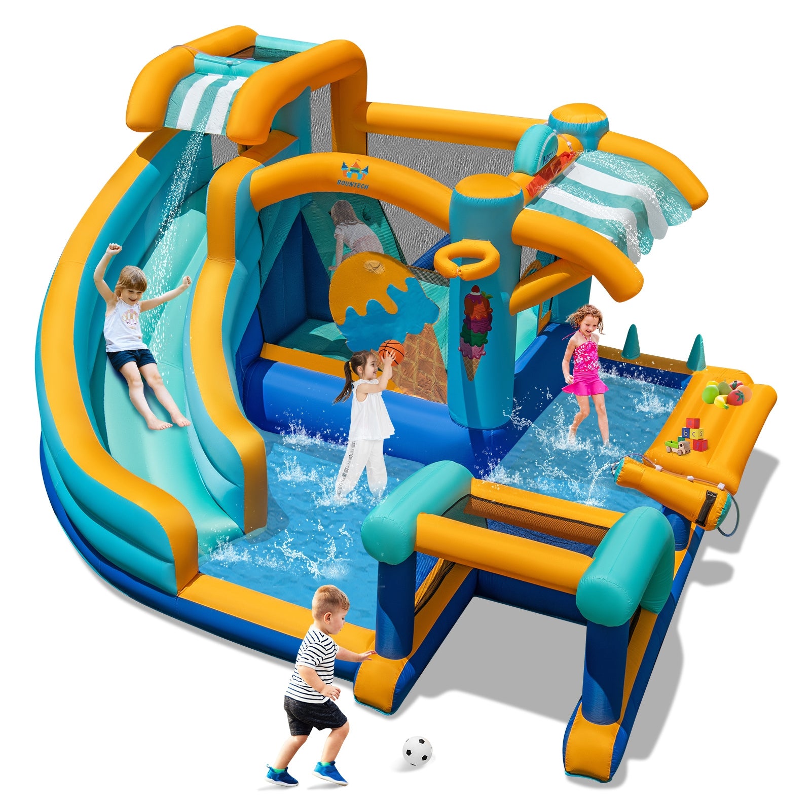 Inflatable Water Slide Bounce House, Kids Jump Castle, 735W Blower Inflatable Water Slides at Gallery Canada