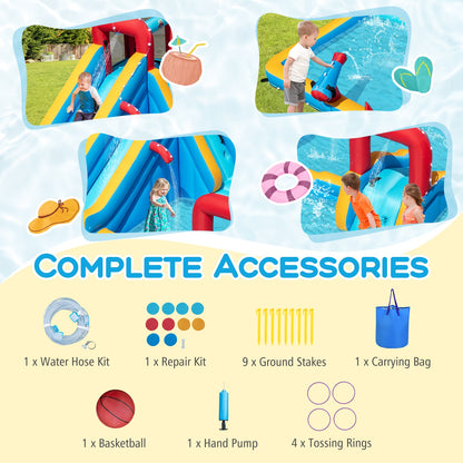 Inflatable Double Water Slide Park, 9-In-1 Giant Bounce House, Blower Excluded Inflatable Water Slides at Gallery Canada